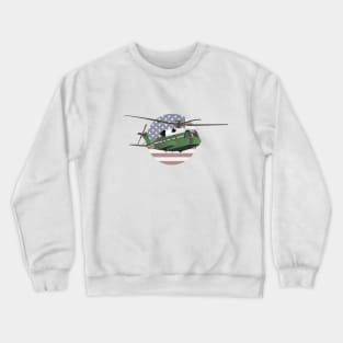 Green American Helicopter with Flag Crewneck Sweatshirt